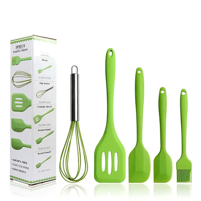 Kit Culinario de Utensílios de Silicone 5 Peças Espátula /Pinça Pegador De Alimentos /Pincel /Fouet Fue envio a cor aletoria