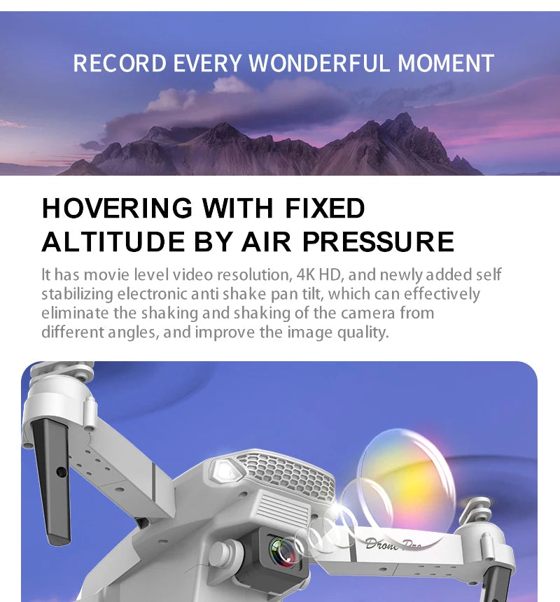 4K HD Drones Fixed Folding Dual Camera UAV with Remote Control