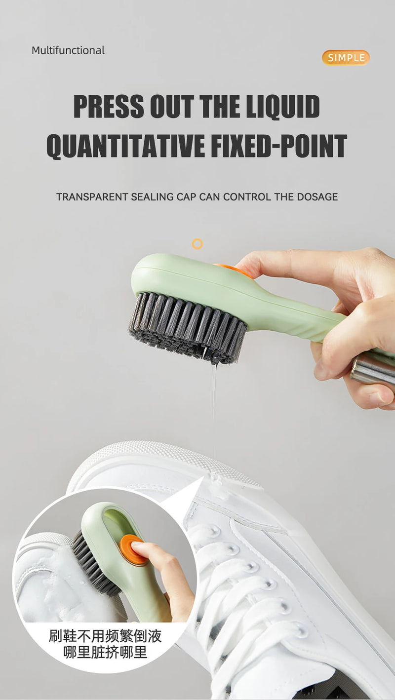 Multifunctional Liquid Shoe Cleaning Brush with Soap Dispenser Shoe Laundry Brush Scrub Brushes Soft Bristle Shoes Cleaner Brush