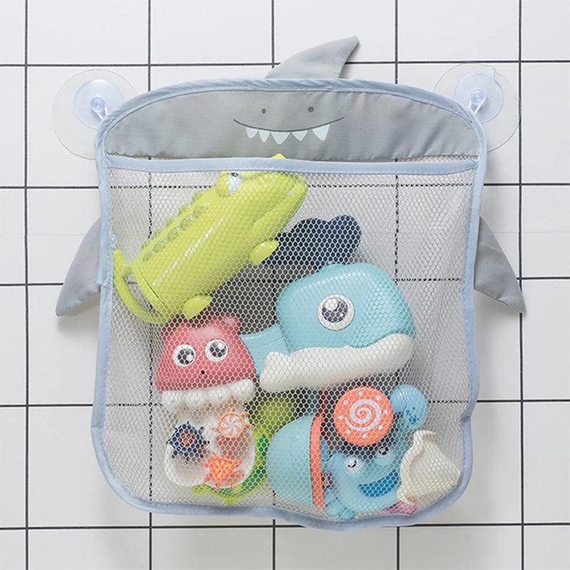 Baby Bathroom Mesh Bag Sucker Organizer For Children Bath Toys Kid Basket Cartoon Animal Shapes Cloth Sand Toys Storage Net Bag