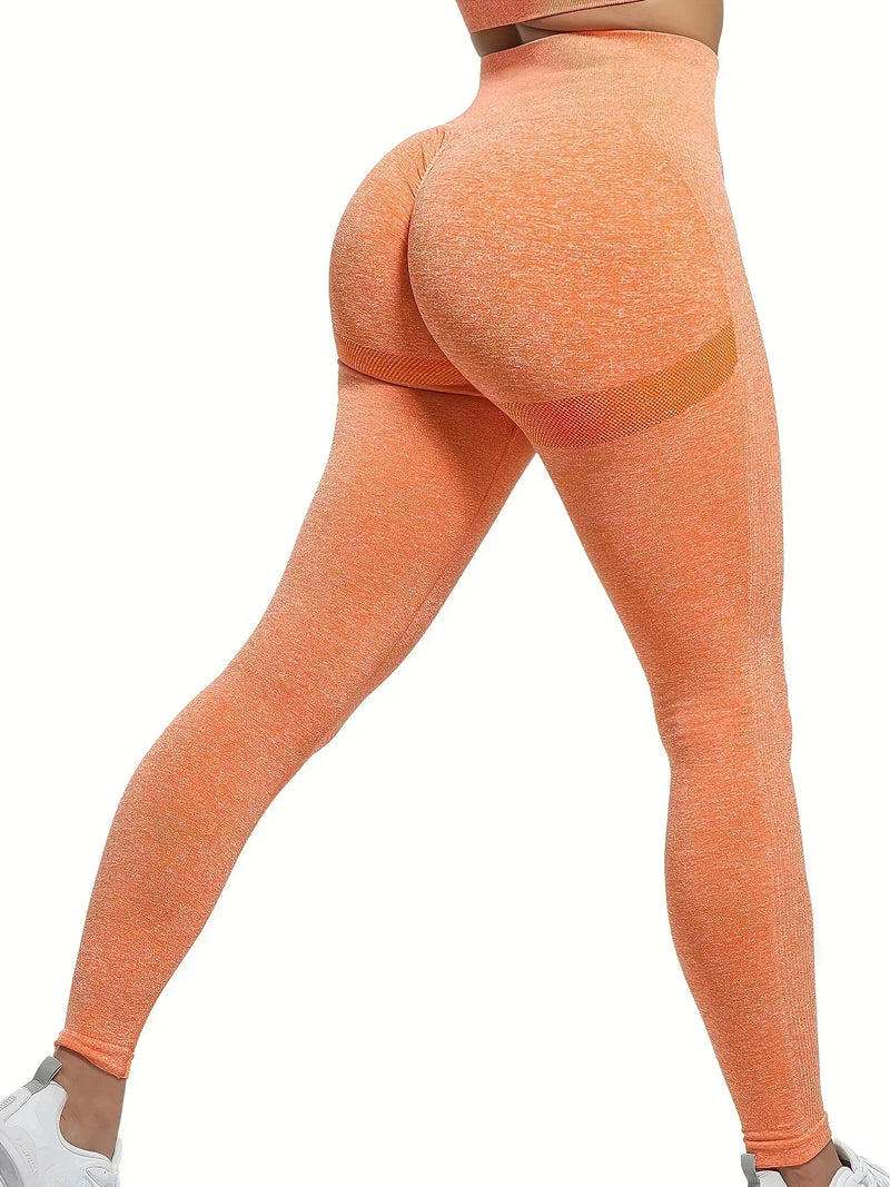 Calças leggings de treino de levantamento de bumbum sem costura para mulheres.