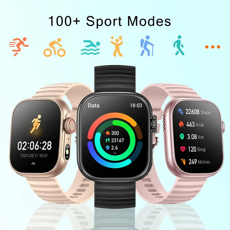 SENBONO Smart Watch / Lanterna LED 100+ Modos Esportivos Rastreador de Fitness Temperatura Corporal Tela de 2,01”