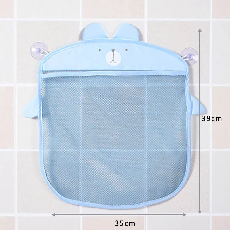 Baby Bathroom Mesh Bag Sucker Organizer For Children Bath Toys Kid Basket Cartoon Animal Shapes Cloth Sand Toys Storage Net Bag