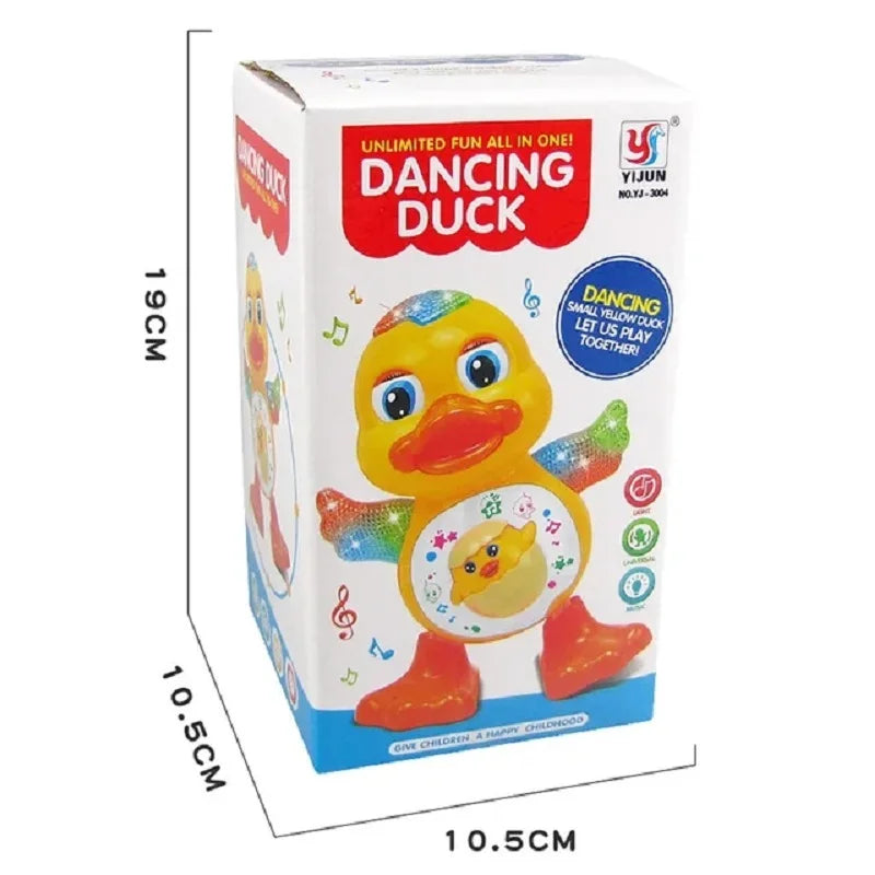 Electric Dancing Duck Funny Blink Eyes Flashing Light Shake The Body Cute Musical Cartoon Animal Educational Toy Children Gift