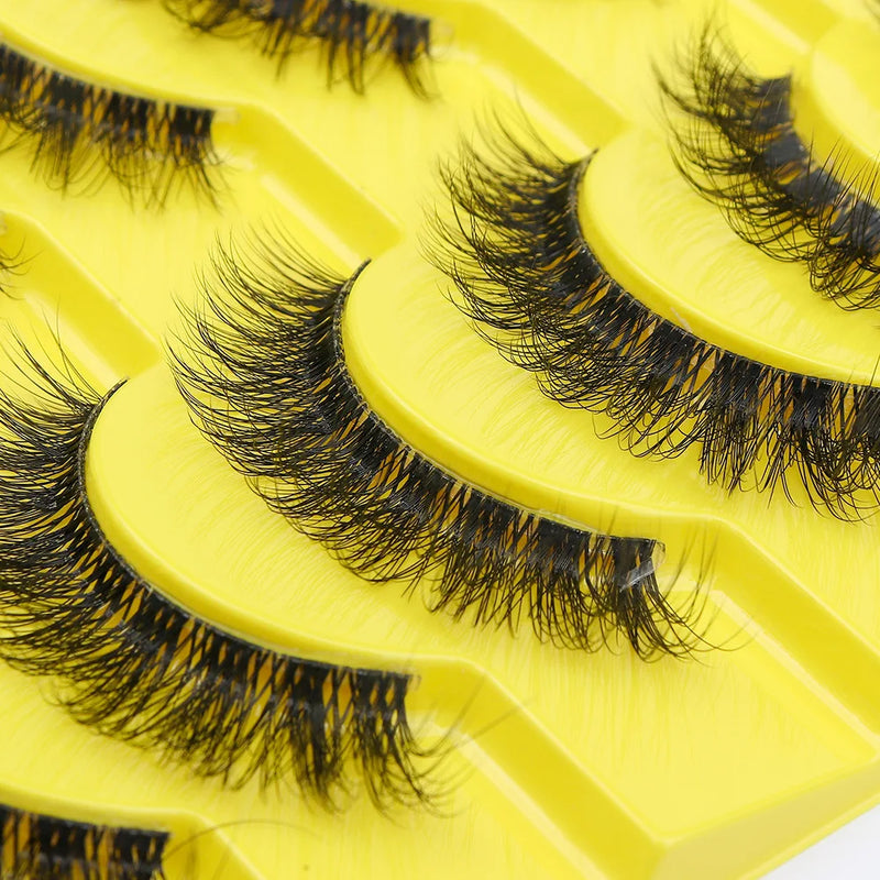 Invisible band Lashes 10 Pairs 3D Faux Mink Lashes Natural short Transparent Terrier Lashes Clear Band Soft Eyelashes Extension