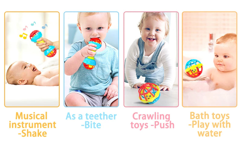 Baby Rattles 0 12 Months Baby Educational Toys Shaker Grab Spin Set Sensory Educational Newborn Gift for Infant Boys Girls