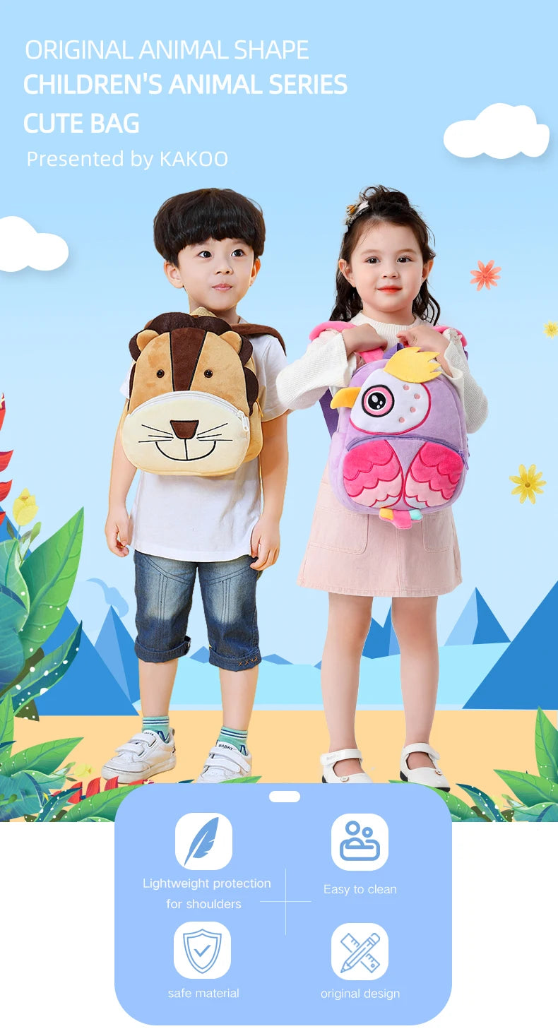 Cartoon cute plush backpack animal backpack boy girl school backpack outing leisure bag