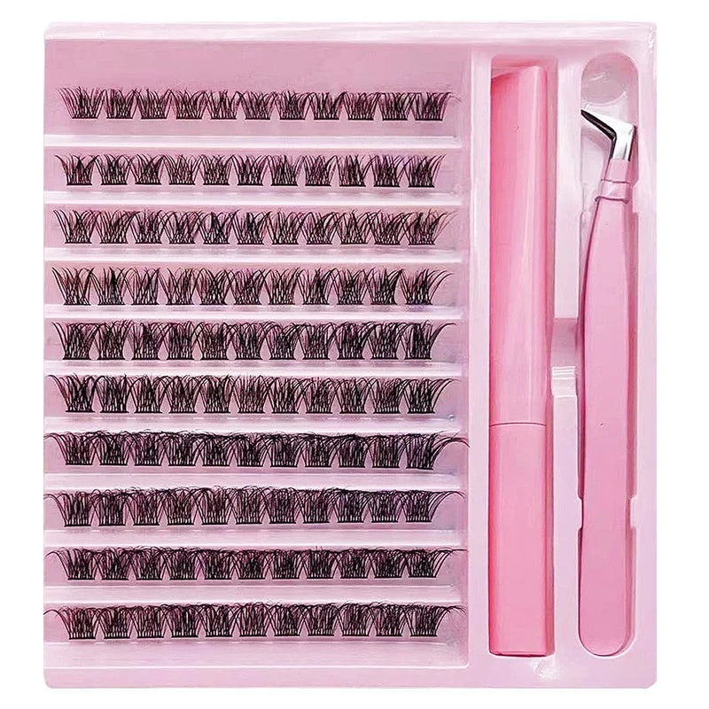 DIY Lash Clusters Extension Kit 110 Clusters With Bond Individual Lashes Kit Cluster Lashes False Eyelash Clusters With Tweezers