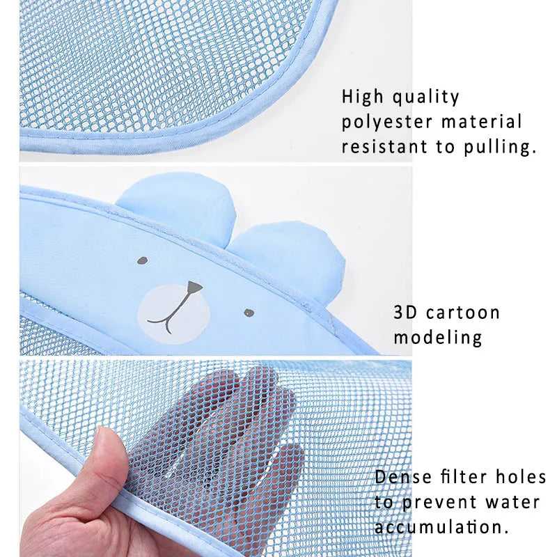 Baby Bathroom Mesh Bag Sucker Organizer For Children Bath Toys Kid Basket Cartoon Animal Shapes Cloth Sand Toys Storage Net Bag