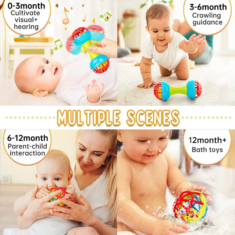 Baby Rattles 0 12 Months Baby Educational Toys Shaker Grab Spin Set Sensory Educational Newborn Gift for Infant Boys Girls