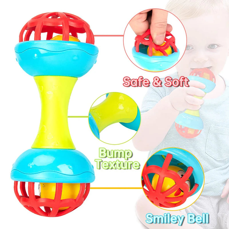 Baby Rattles 0 12 Months Baby Educational Toys Shaker Grab Spin Set Sensory Educational Newborn Gift for Infant Boys Girls