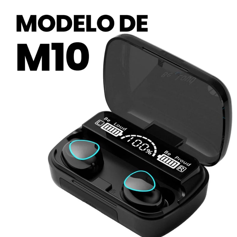 M10 Fone De Ouvido Bluetooth 5.1 Sem Fio TWS Touch Redução de Ruído Impermeável