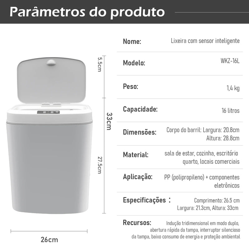 Auto Sensor bin, bathroom bin, smart bin, kitchen bin, automatic toilet bin, Brazil