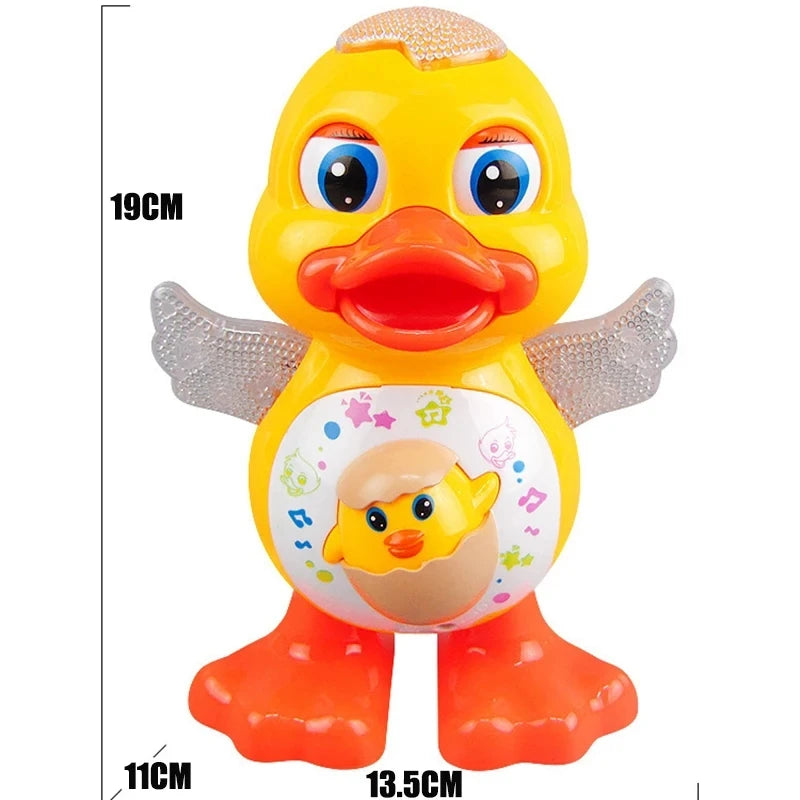 Electric Dancing Duck Funny Blink Eyes Flashing Light Shake The Body Cute Musical Cartoon Animal Educational Toy Children Gift