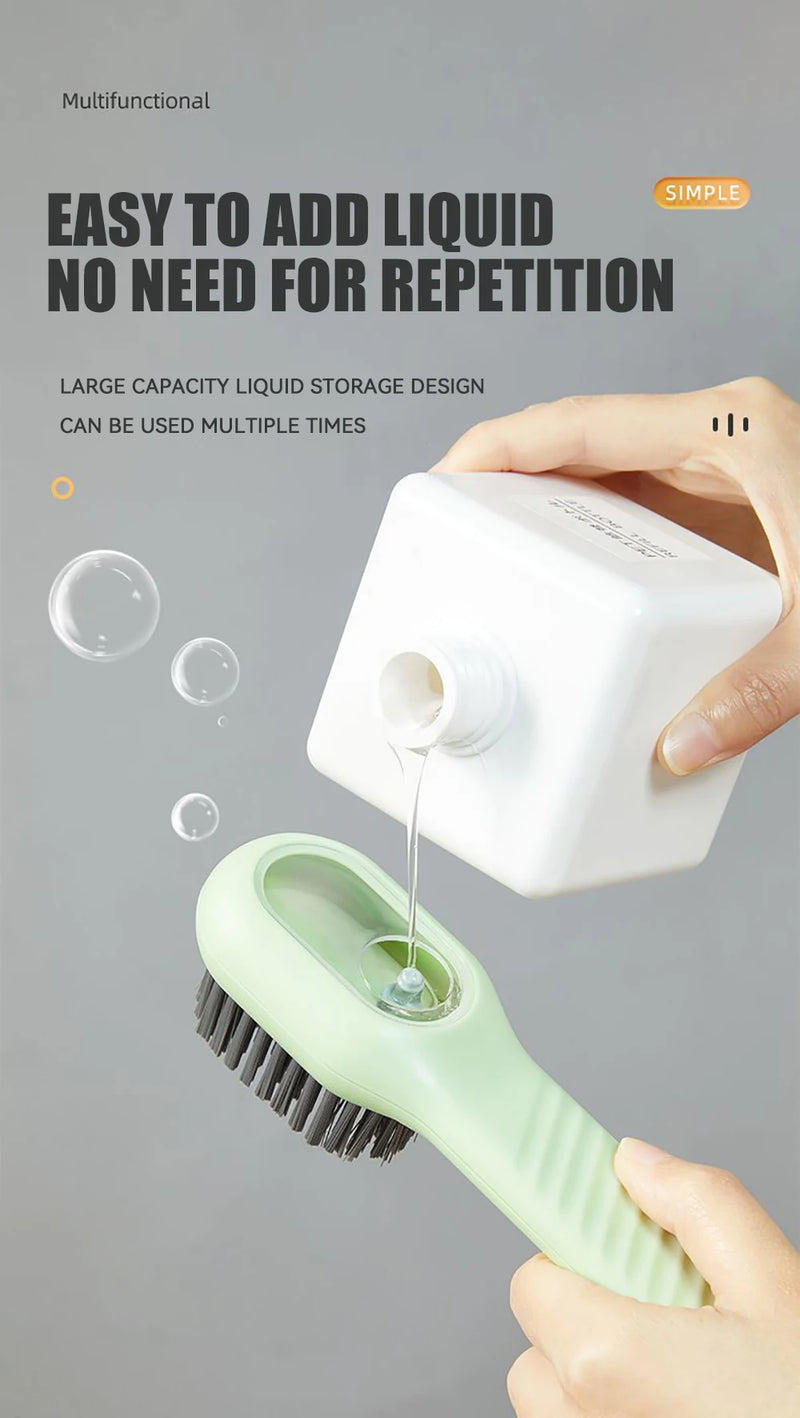 Multifunctional Liquid Shoe Cleaning Brush with Soap Dispenser Shoe Laundry Brush Scrub Brushes Soft Bristle Shoes Cleaner Brush