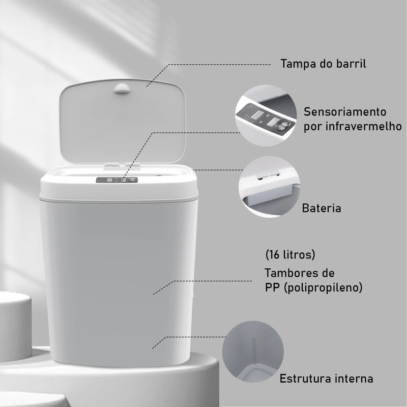 Auto Sensor bin, bathroom bin, smart bin, kitchen bin, automatic toilet bin, Brazil