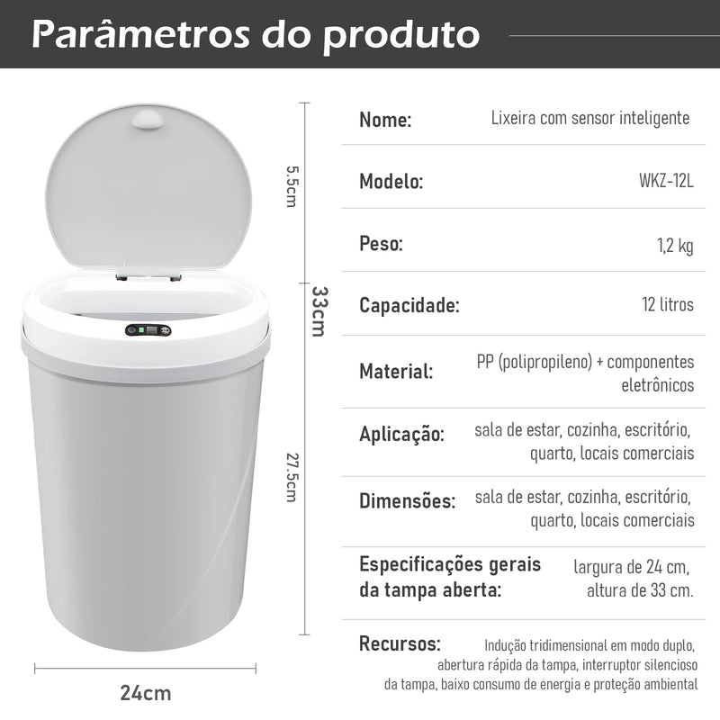 Auto Sensor bin, bathroom bin, smart bin, kitchen bin, automatic toilet bin, Brazil